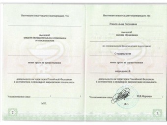 Документы Синицына Анна Сергеевна