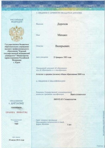 Документы Дорохов Михаил Валерьевич