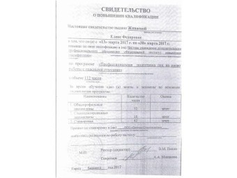 Документы Петрова Елена Федоровна
